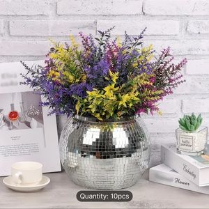 10 Bundles Artificial Lavenders, Plastic Simulation UV Resistant Outdoor Flowers